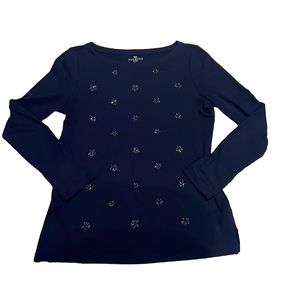 Talbots crew neck bejeweled sweater